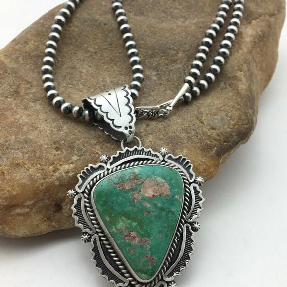 Navajo Sterling Silver Necklace Pendant Length 20 - Picture 8 of 12